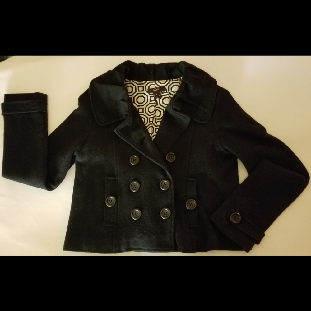 Luii Double-Breasted Cropped Wool Peacoat Blazer Anthropologie SPRING Crop - Picture 9 of 9